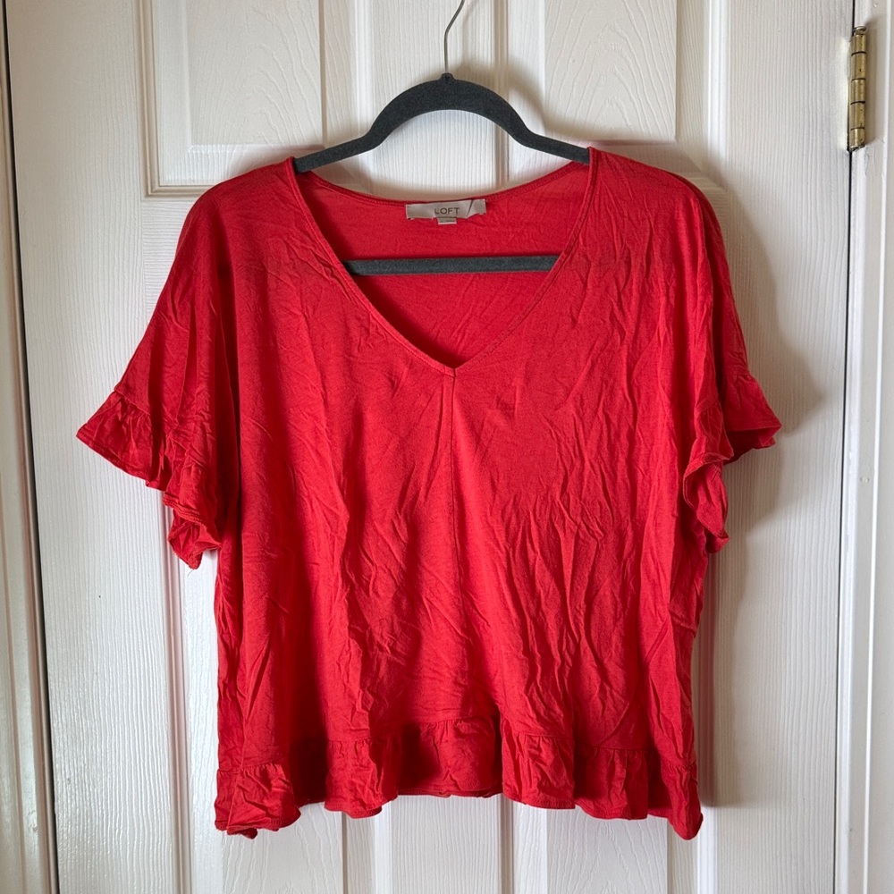 LOFT V-Neck Short Sleeve Top